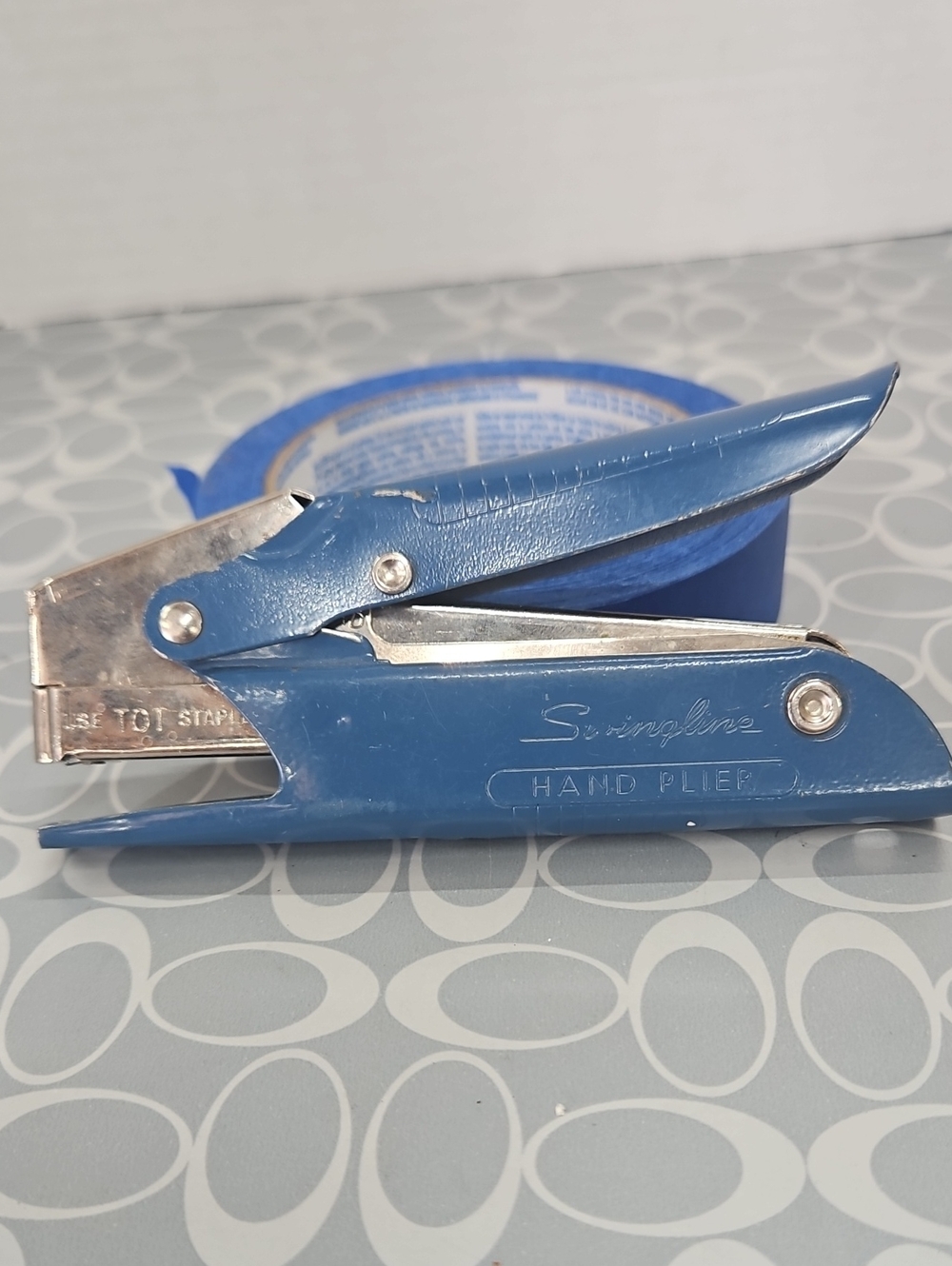 Swingline Blue Hand Plier Stapler - Compact Office Stapling Tool